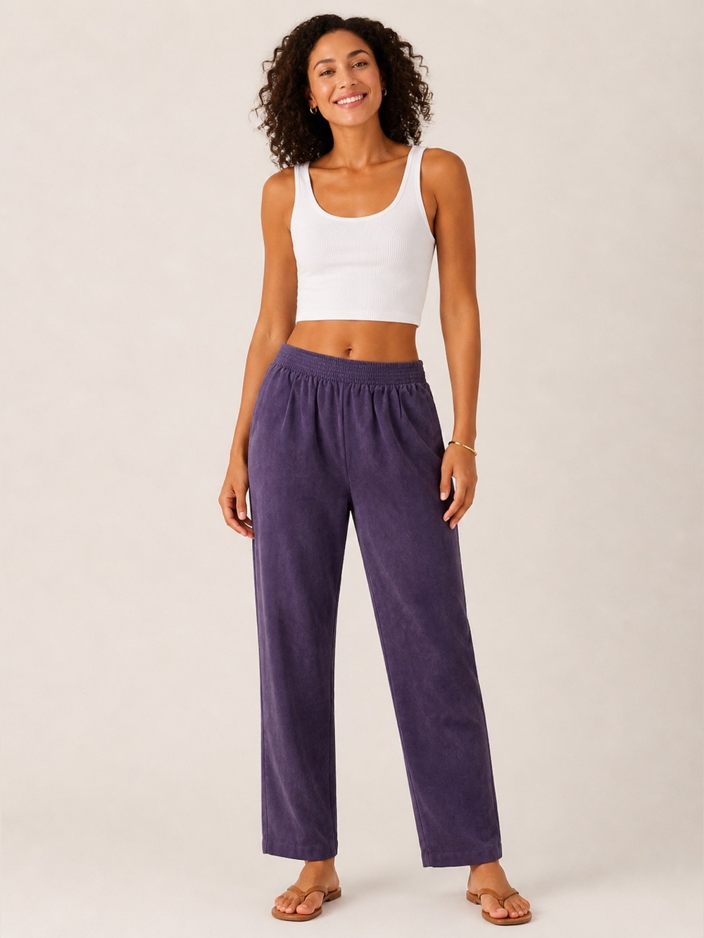 BonWorth Women’s XS Petite Plum Faux Suede Straight Leg Pull-On Pants NWT